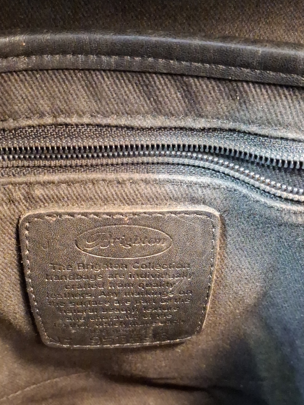 Brighton Magdaleine Brown Croc-Embossed & Black Leather Crossbody Vintage - Picture 11 of 15